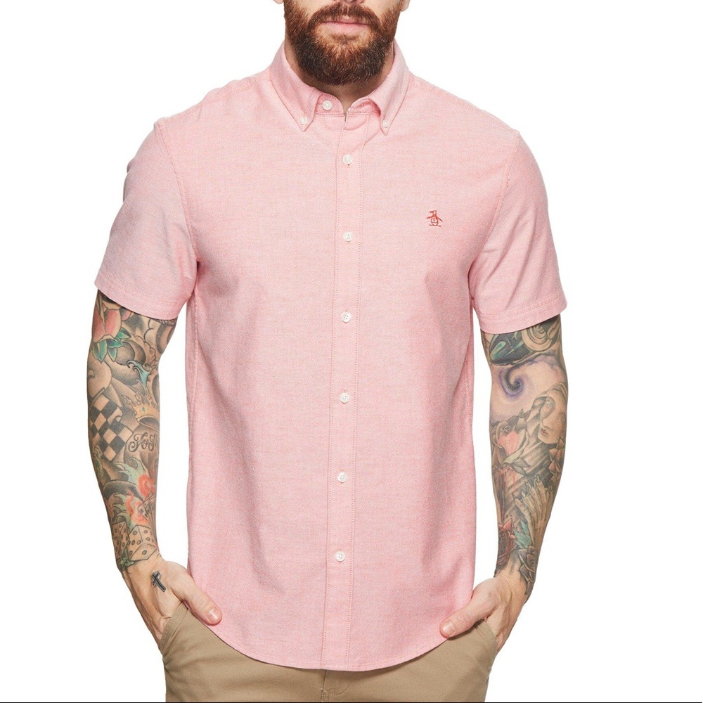 Original Penguin • Pink Short Sleeve Button Shirt